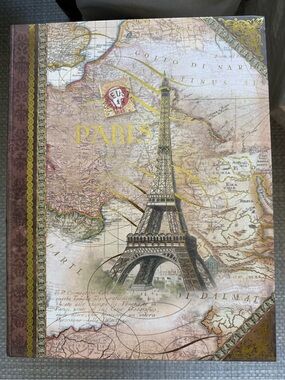 Paris Eiffel Tower Vintage Map Hardcover magnetic box